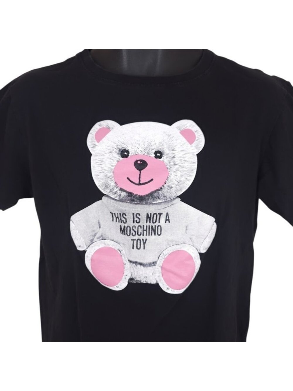 Moschino Couture Teddy Bear T Shirt Womens Size Large Black This Is Not A Toy